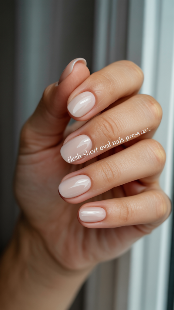 Flesh Short Oval Nails - Press On Nails