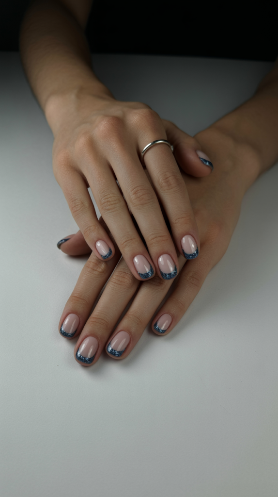 Glitter French Tips Nails