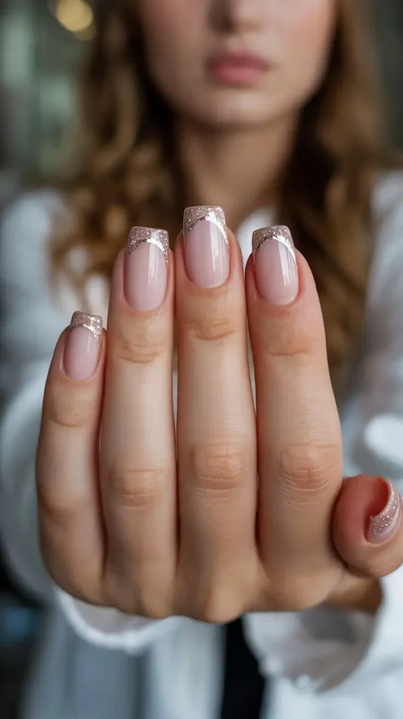 Glittery French Tips