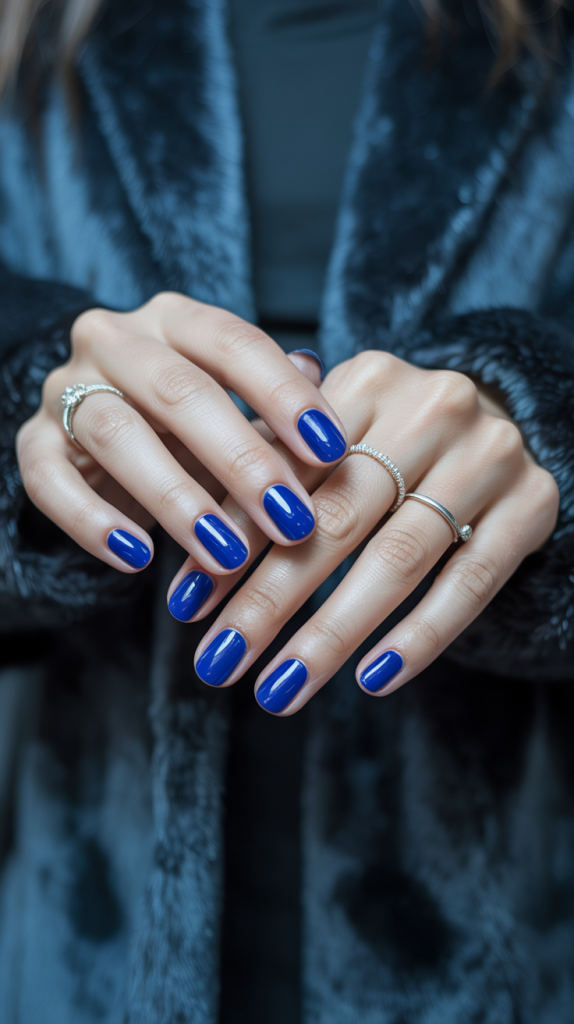 Glossy Royal Blue Nails