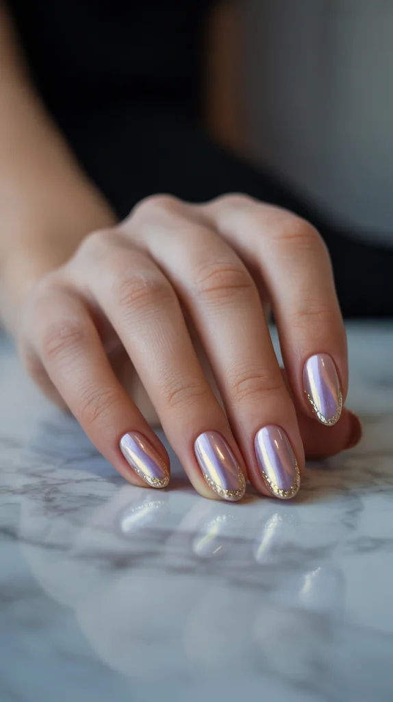 Gold 3D Wavy Nails