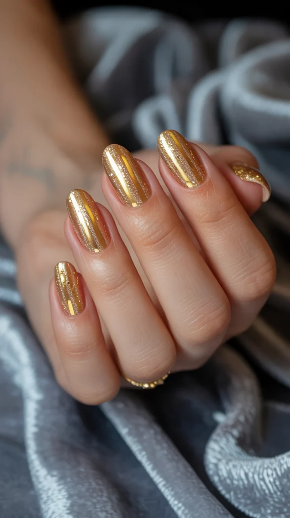 Gold Glitter Gradient Tips