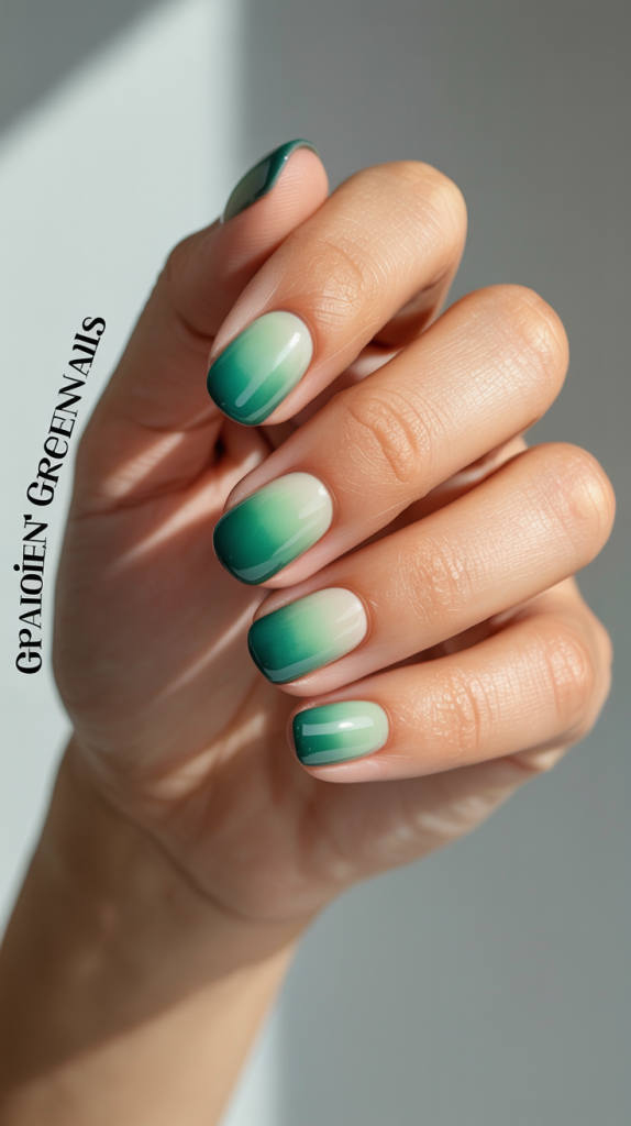 Gradient Green Nails