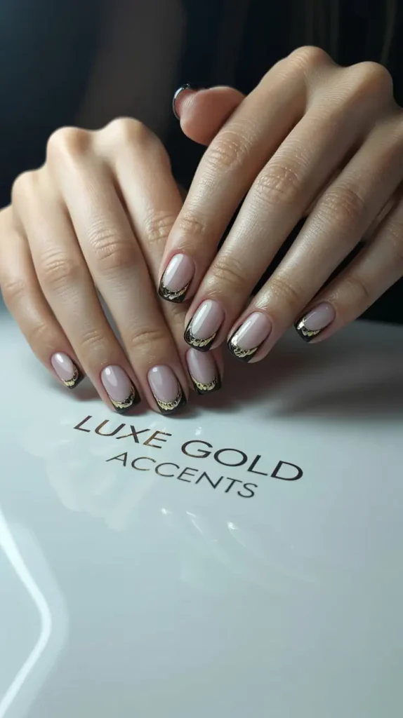 Luxe Gold Accents with Black Tips