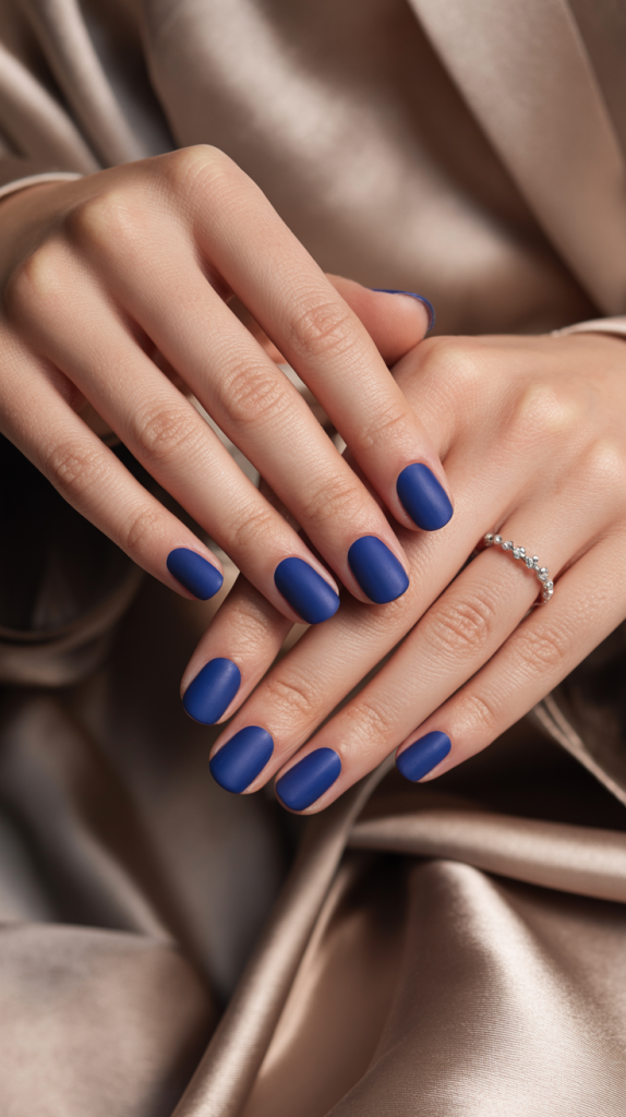 Matte Cobalt Blue Nails