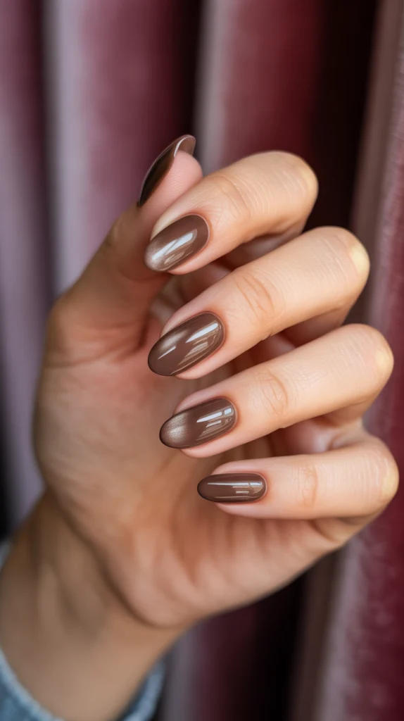 Mocha Cat Eye Nails