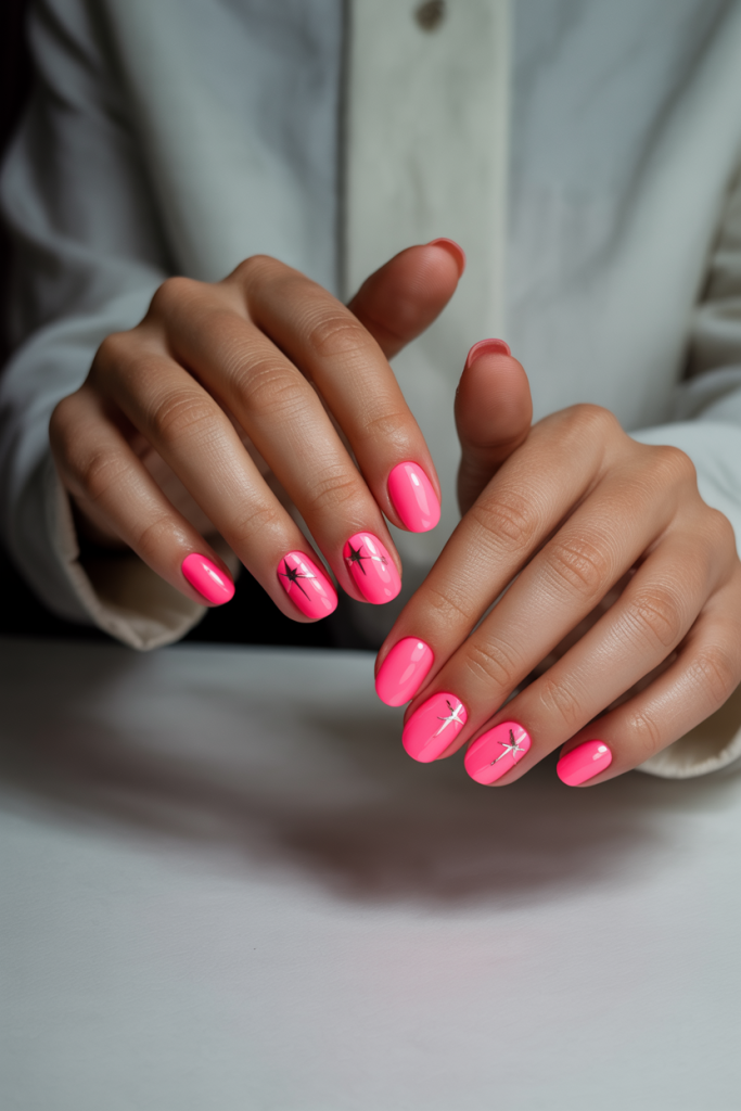 Neon Pink Nails