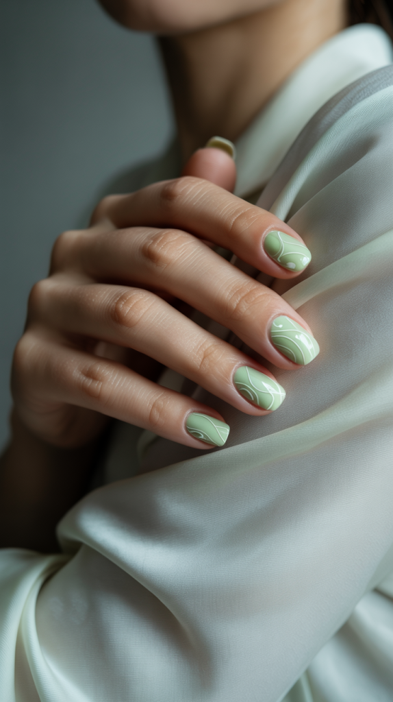 Pastel Green Swirls