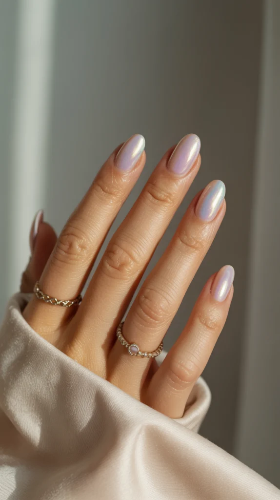 Pearlescent Shimmer Nails