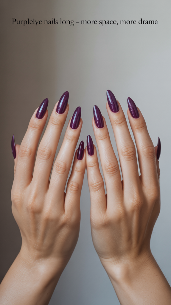 Purple Nails Long – More Space, More Drama