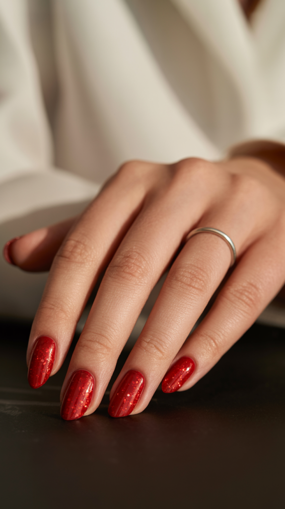 Red Glitter Nails