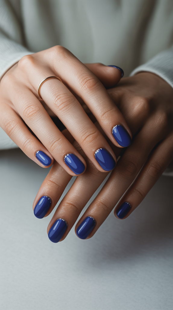 Sleek Navy Blue Nails