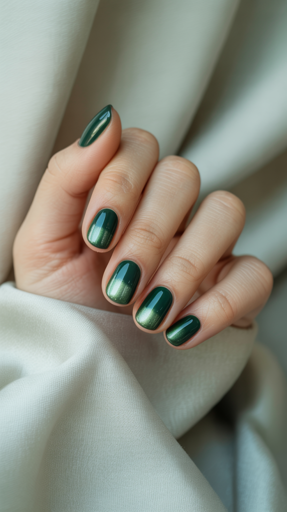 Soft Green Glossy Nails