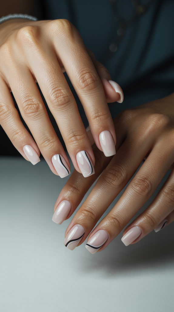 Trendy Short Coffin Nails with a Twist