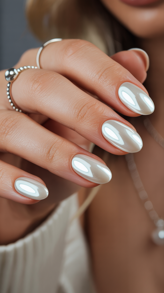 Violet Short Oval Nails