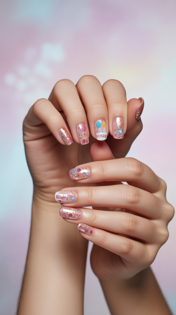 Birthday Themed Nails