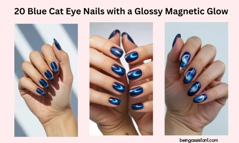 Blue Cat Eye Nails