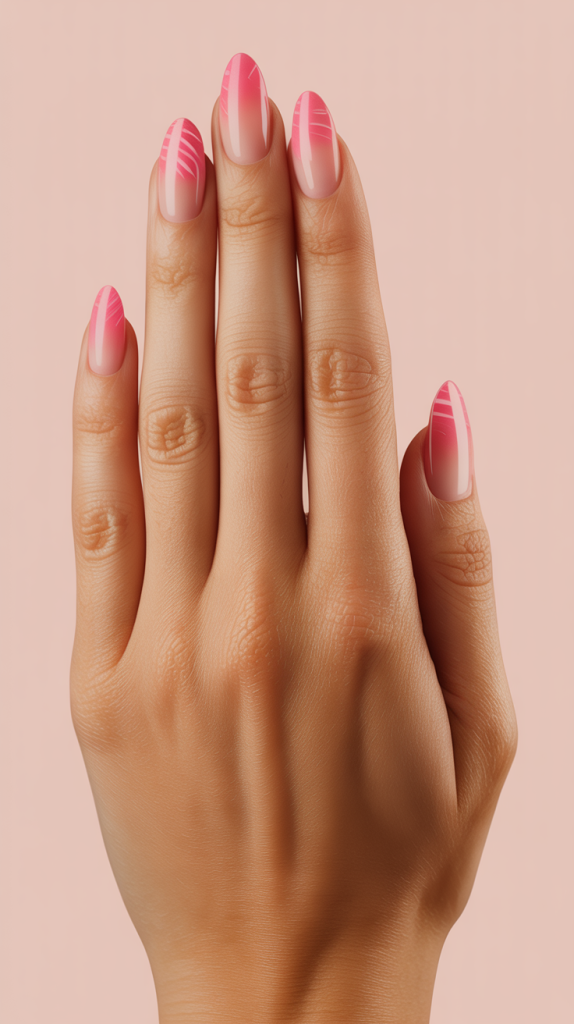 Bold and Beautiful Pink Coffin Nails