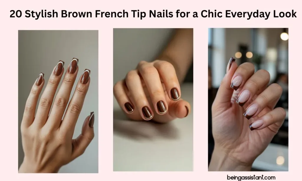 Brown French Tip Nails