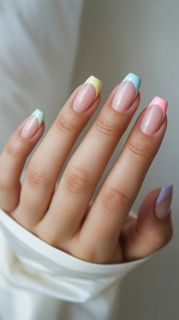 Colorful French Tip Nails Pastel – Soft, Dreamy & Chic