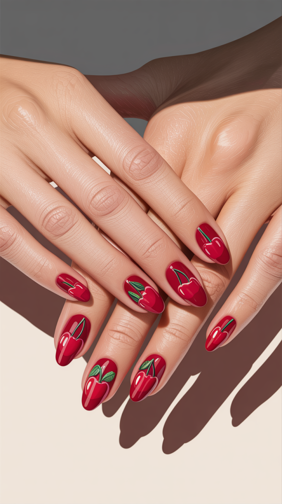 Dramatic Cherry Nails