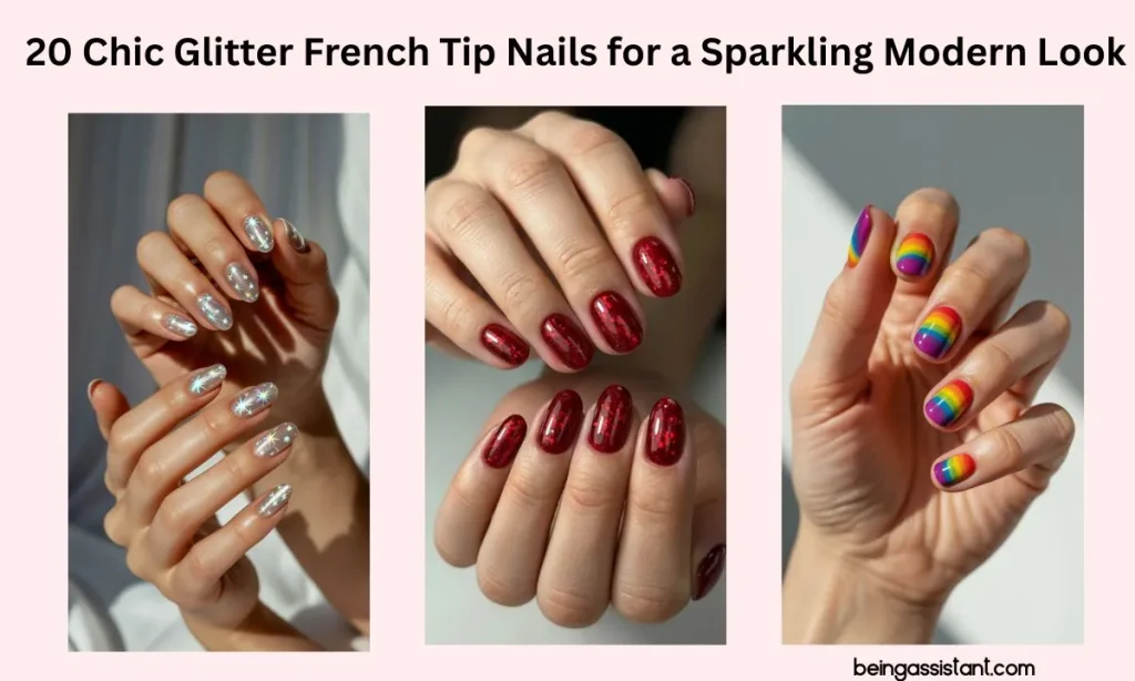 Glitter French Tip Nails