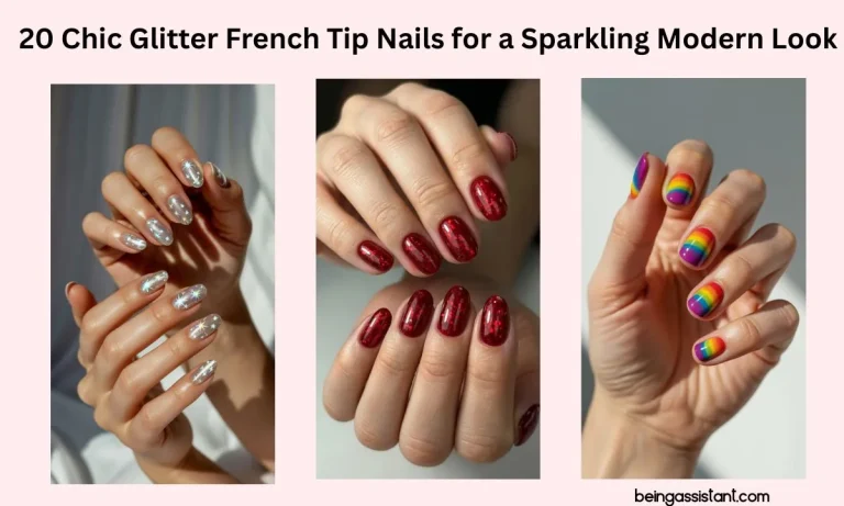 Glitter French Tip Nails