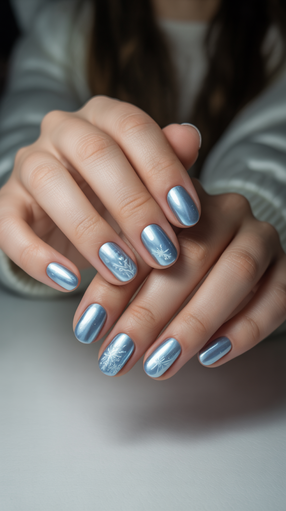 Icy Sapphire Nails