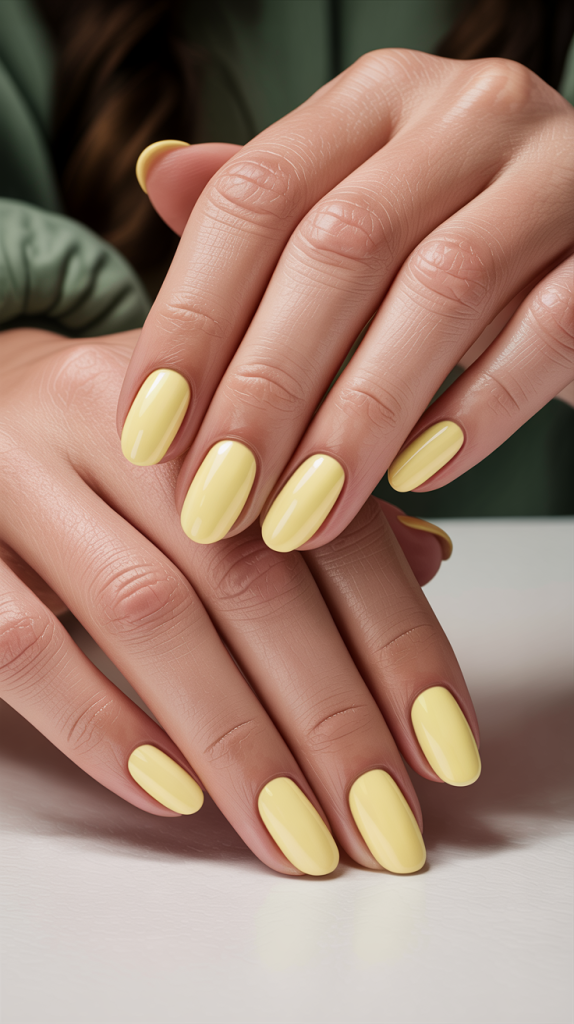 Light Butter Yellow Nails