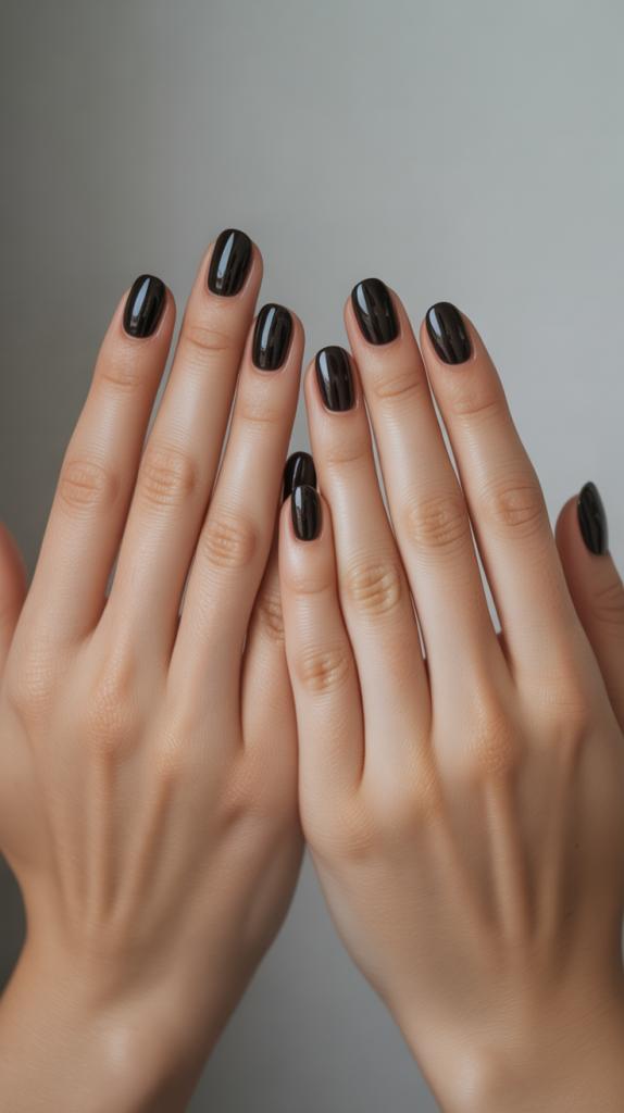 Luxe Sparkle Rhinestone Embellished Black Nails