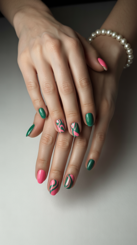 Retro Pink and Green