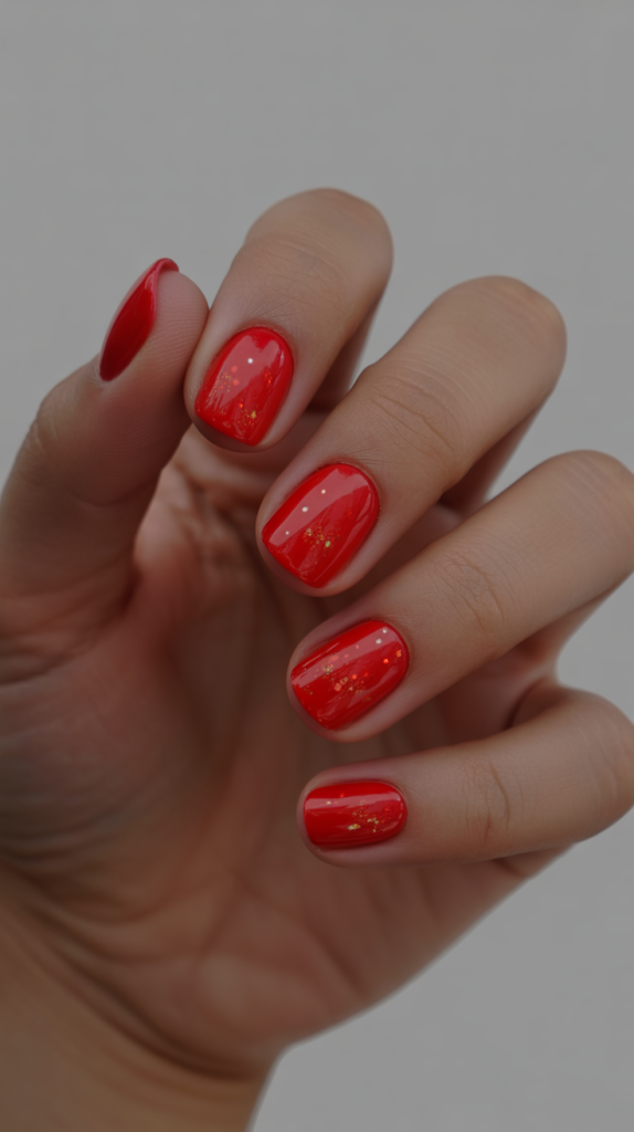 Sparkly Red Manicure